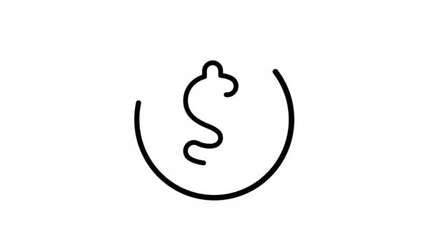 硬币的符号 美元图标 钱的标志美元现金图标动画 — 图库视频影像