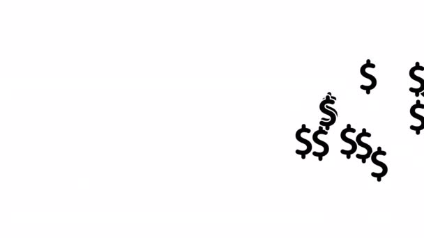 Dollar Sign Icon Animation Optional Luma Matte Alpha Luma Matte — Vídeo de Stock