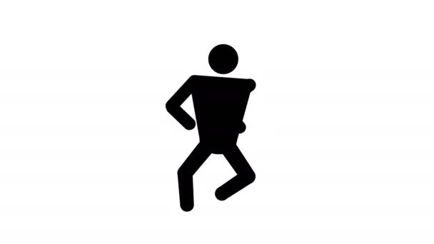 Dancing Man Stick Figure Human Icons People Dance Animation Video — Vídeo de stock