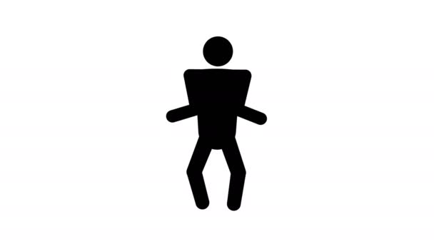 Dancing Man Stick Figure Human Icons People Dance Animation Video — Wideo stockowe