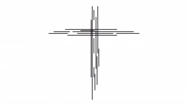 Christian Cross Line Icon Motion Graphics Animation — Wideo stockowe