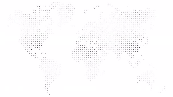 Dotted Abstract World Map Dotted World Map Animation Pixel Mosaic — Video Stock
