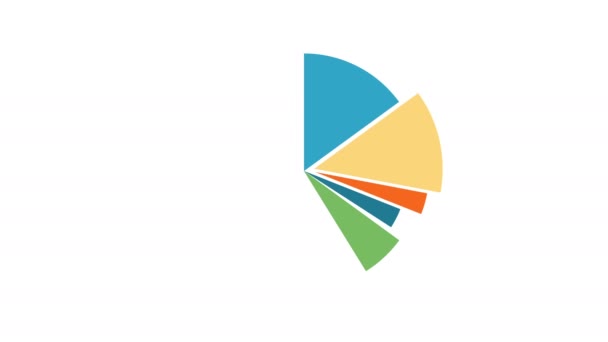 Pie Charts Animation Percent Circle Donut Chart Infographic Colorful Infographic — Stok Video