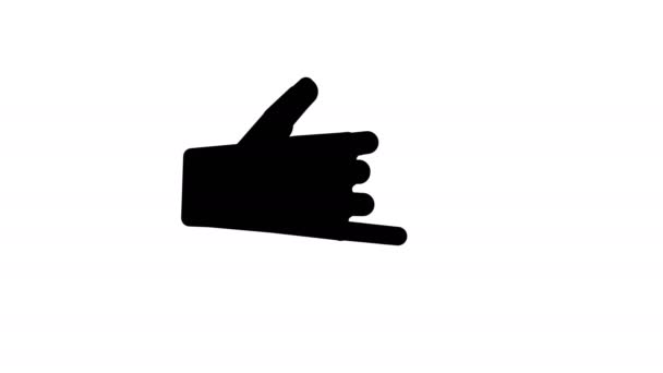 Surfer Hand Sign Animation Alpha Luma Matte — Video Stock