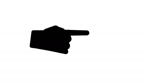 Карикатурная Графика Человеческой Руки Анимации Покажи Указательный Палец Поверни Направо — стоковое видео