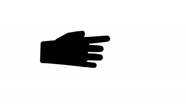 Cartoon Graphic Human Hand Animation Showing Forefinger Turn Right Animation — Wideo stockowe