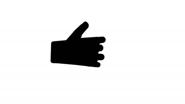把手部动画拿起来 就像成功的姿态感情用事标志 4K视频 — 图库视频影像