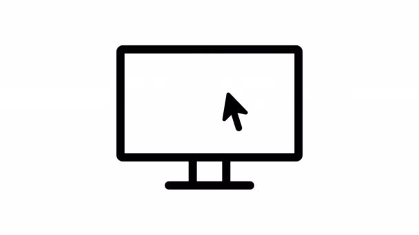 带光标的笔记本电脑 计算机或搜索点击箭头查找网站 网站推广 4K动画 — 图库视频影像