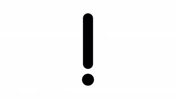 Black Exclamation Mark Icon Animation — Vídeo de Stock