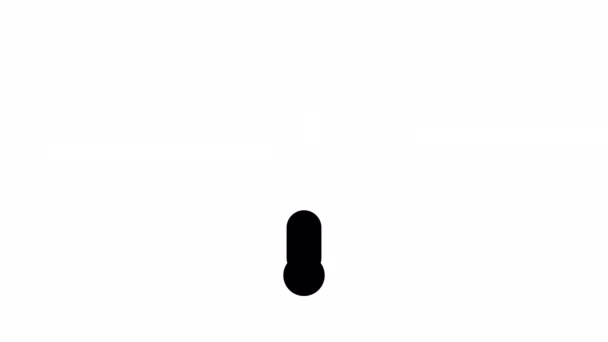 Black Exclamation Mark Icon Animation — Vídeo de Stock
