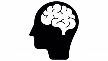 Brain work icon 4k looped animation.