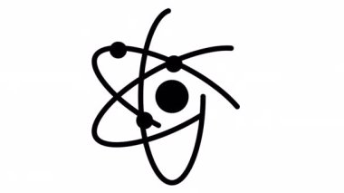 Atom icon 4k animation. Nuclear icon. Electrons and protons. Science sign. Molecule Icon.