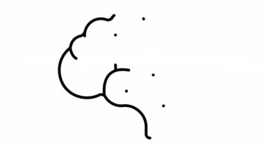 Human Brain icon Animation. Motion 4k Video for Science an Psychology.