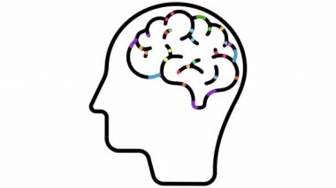 Brain work icon 4k looped animation.
