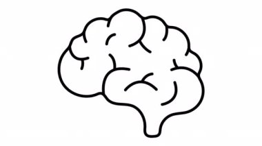 Brain work icon 4k looped animation.