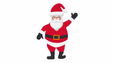 Happy Santa Claus icon 4k animation with optional Alpha luma matte.