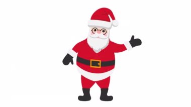 Happy Santa Claus icon 4k animation with optional Alpha luma matte.