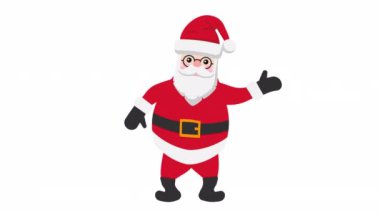 Happy Santa Claus icon 4k animation with optional Alpha luma matte.