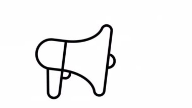 Loudspeaker line icon. Megaphone symbol. 4k animation