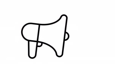 Loudspeaker line icon. Megaphone symbol. 4k animation
