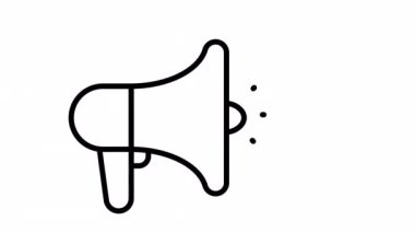 Loudspeaker line icon. Megaphone symbol. 4k animation