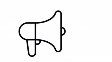 Loudspeaker line icon. Megaphone symbol. 4k animation