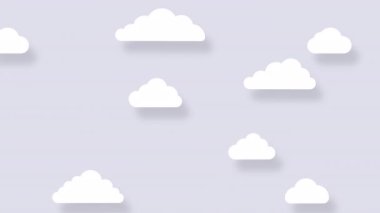 Sky full of clouds moving right to left. 4k animation.