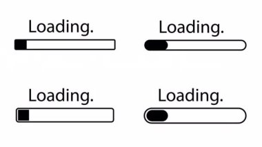 Set of Progress loading bar. animation. Alpha Luma Matte