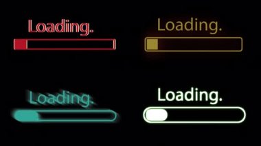 Futuristic progress loading bar. 4k animation with optional Alpha luma matte. Alpha Luma Matte included. 4k video