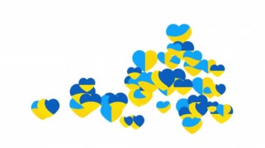 Ukraine flag icon in the shape of heart animation with optional luma matte. Alpha Luma Matte included. 4k video