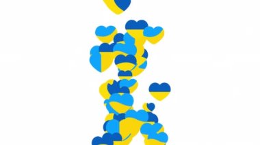 Ukraine flag icon in the shape of heart animation with optional luma matte. Alpha Luma Matte included. 4k video