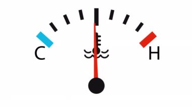 motor temperature gauge icon. 4k animation