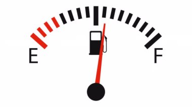 Vehicle fuel gauge moving up and down. Fuel gauge. 4k animation