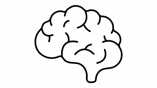 Brain Work Icon Looped Animation — 비디오