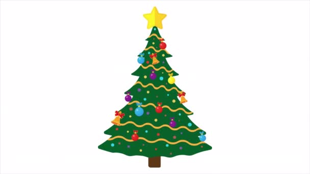 Dancing Christmas Tree Animation Optional Alpha Luma Matte — Stok video
