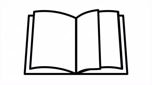 Simple Open Book Icon Animation Book Icon — Vídeo de stock