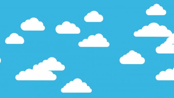 Sky Full Clouds Moving Right Left Animation — Wideo stockowe