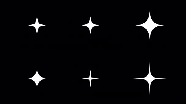 Blinkende Stjerne Med Skinnende Stjerner Hånden Sett Tegnefilm Med Hvite – stockvideo