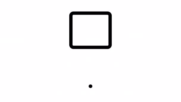 Motion Shape Jump Line Icon White Black Alpha — Wideo stockowe