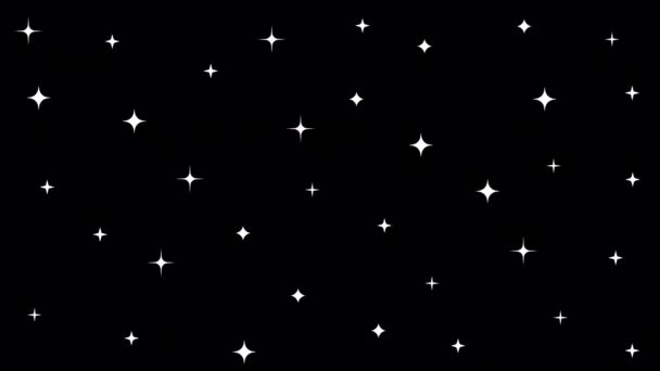 闪烁着星星的手绘了闪亮的星星 一套动画白色闪烁着涂鸦风格的动画背景透明 阿尔法频道一团宇宙闪耀的尘埃 4K动画 — 图库视频影像