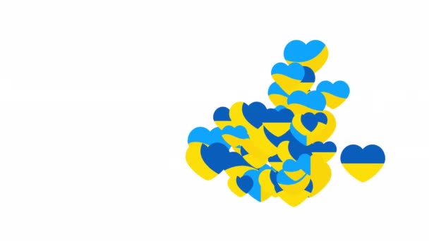 Ukraine Flag Icon Shape Heart Animation Optional Luma Matte Alpha — Wideo stockowe