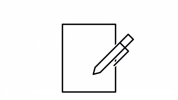 Document Pen Line Icon Animation Business Icon — Vídeo de stock