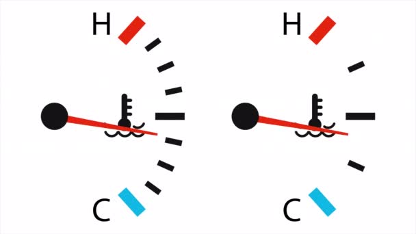 Motor Temperature Gauge Icon Animation — Stok video
