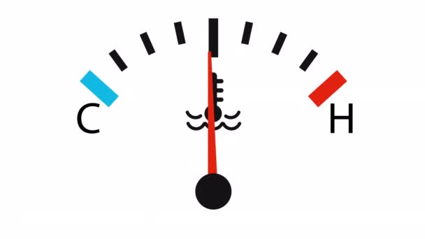 Motor Temperature Gauge Icon Animation — Vídeo de stock