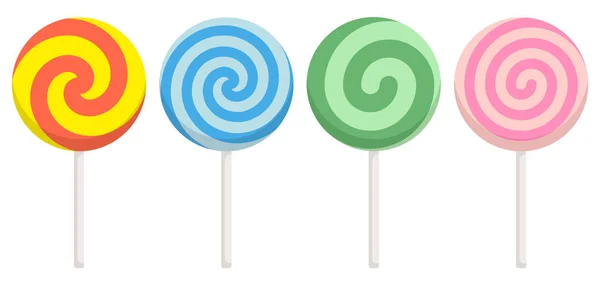 Set Colorful Lollipop Sweet Candies Vector Illustration Eps — Stock Vector