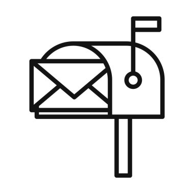 Posta kutusunda harf simgesi var. Posta kutusu posta mektupları. Vektör çizimi. Eps 10.