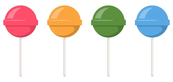 Set Van Kleurrijke Lolly Snoepjes Vector Illustratie Eps — Stockvector
