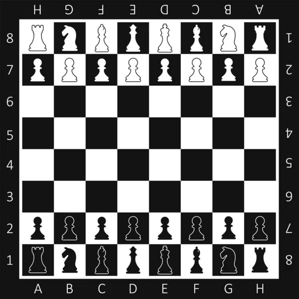 Σκακιέρα Ασπρόμαυρο Φόντο Πούλια Παιχνίδι Κομμάτια Μαύρο Και Άσπρο Εικονογράφηση — Διανυσματικό Αρχείο