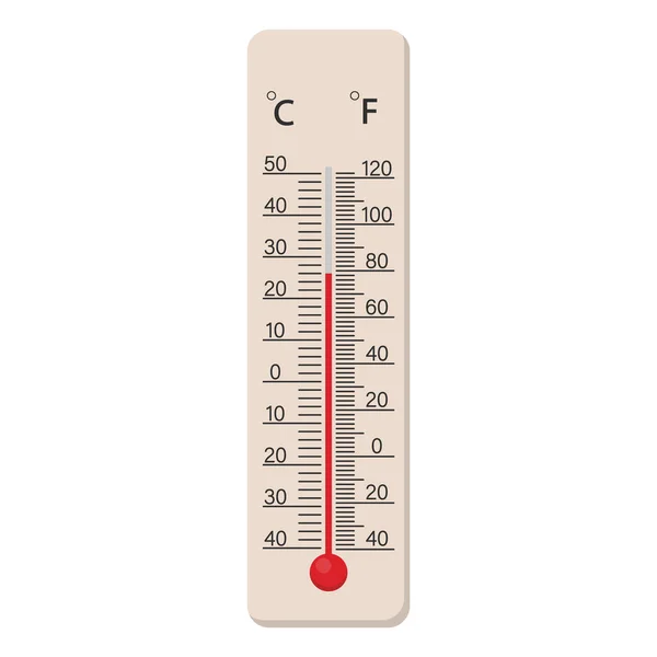 Termômetro Meteorológico Fahrenheit Celsius Para Medição Temperatura Ilustração Vetorial Eps — Vetor de Stock