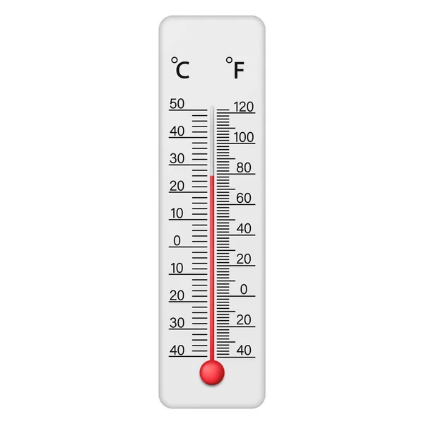 Termómetro Meteorológico Fahrenheit Celsius Para Medir Temperatura Del Aire Ilustración — Vector de stock